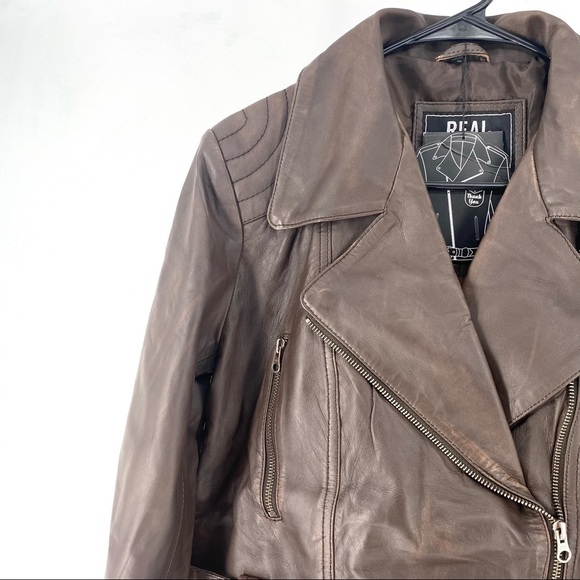 Real Leather Women's Victoria Distressed Jacket L - Picture 3 of 7